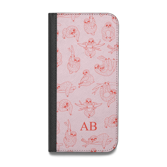 Customised Sloth Vegan Leather Flip Samsung Case
