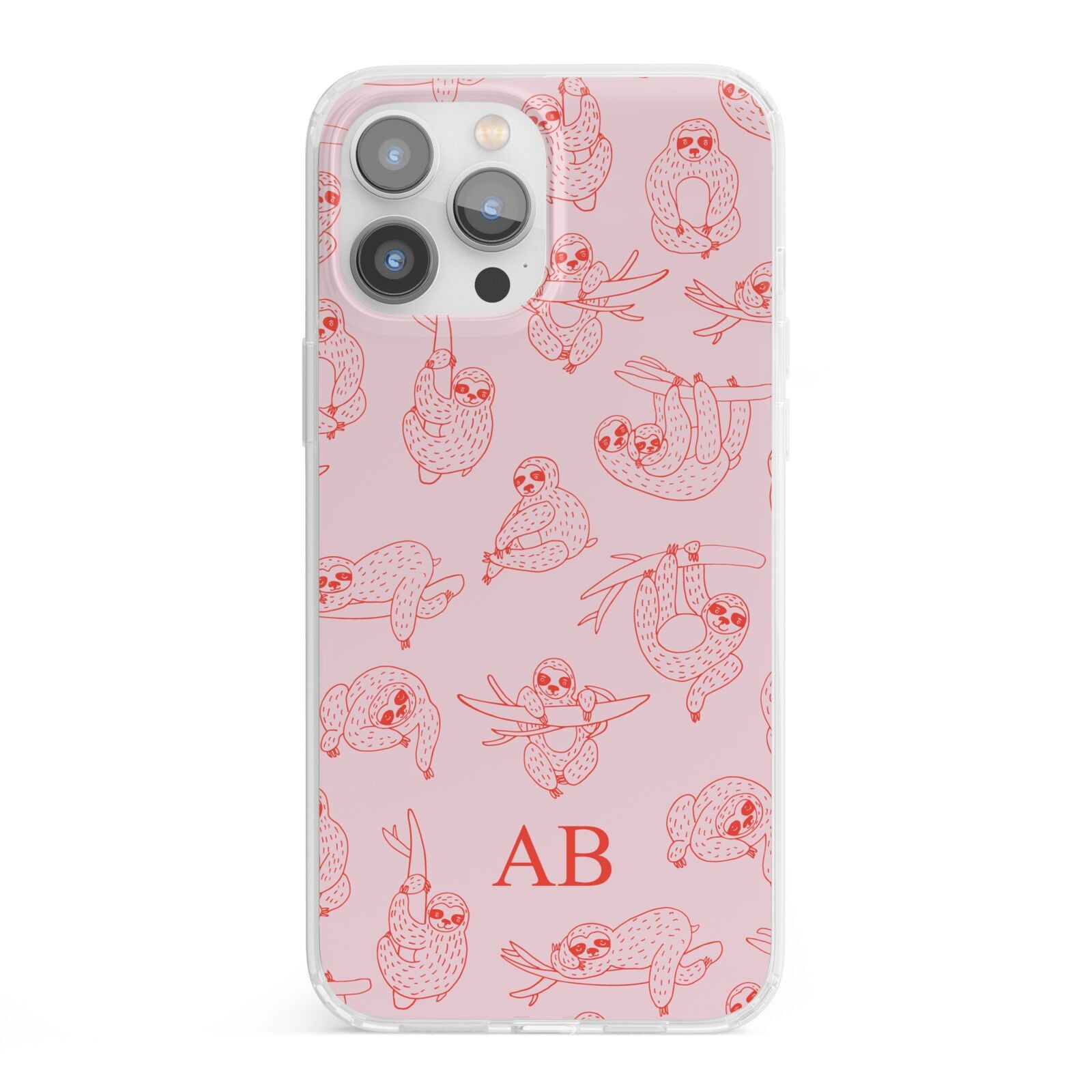 Customised Sloth iPhone 13 Pro Max Clear Bumper Case