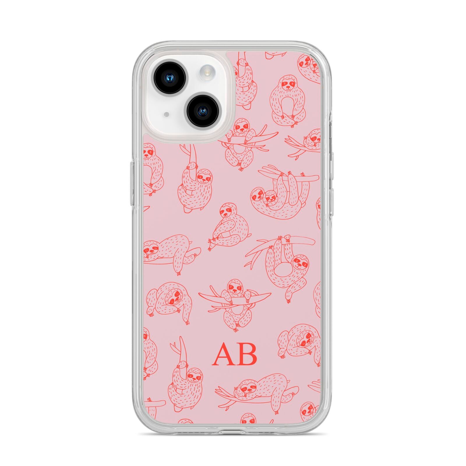 Customised Sloth iPhone 14 Clear Tough Case Starlight