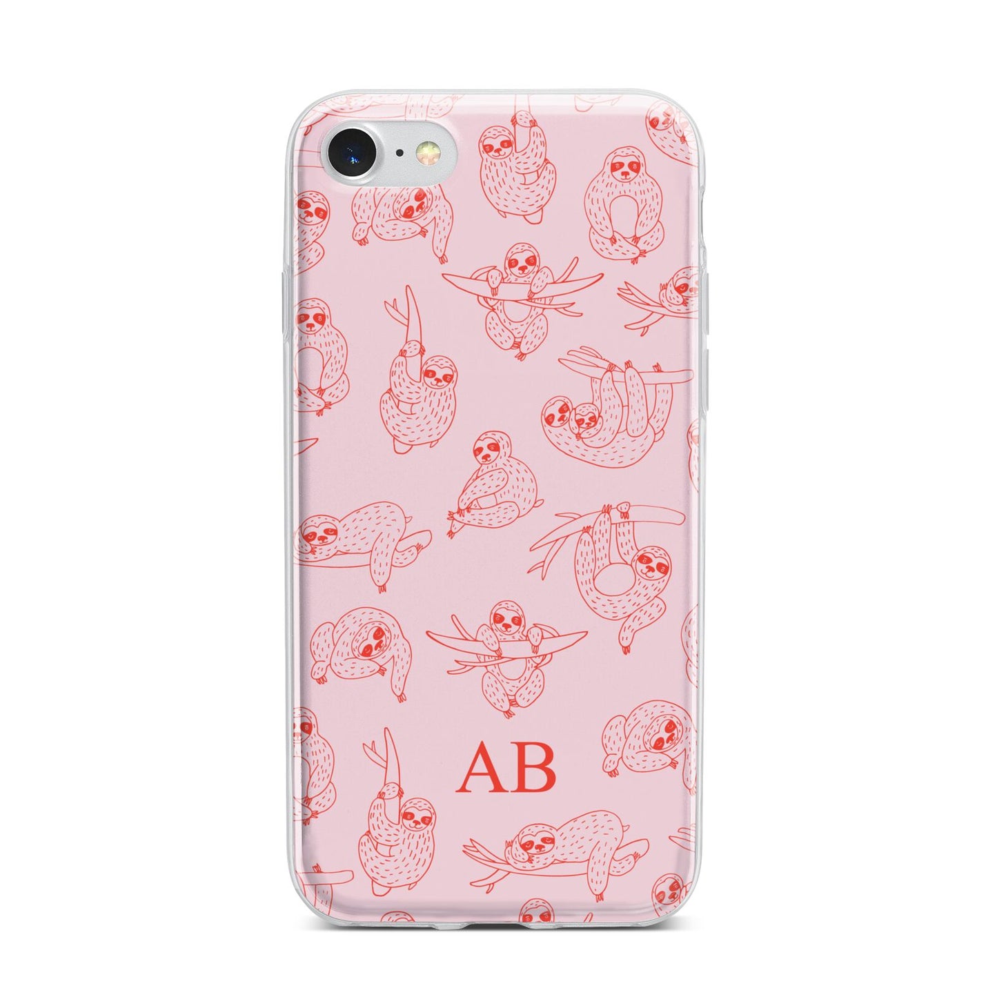 Customised Sloth iPhone 7 Bumper Case on Silver iPhone