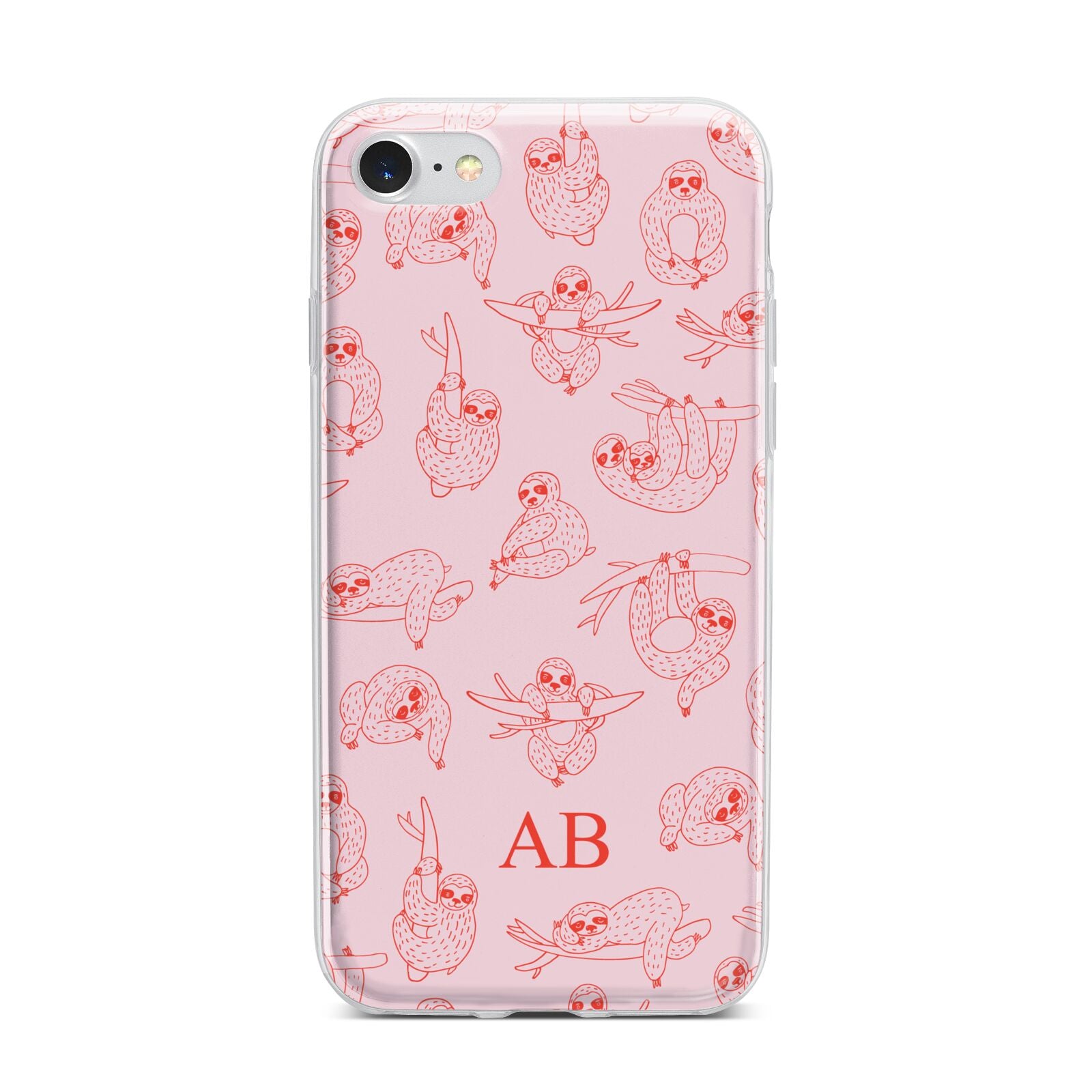 Customised Sloth iPhone 7 Bumper Case on Silver iPhone
