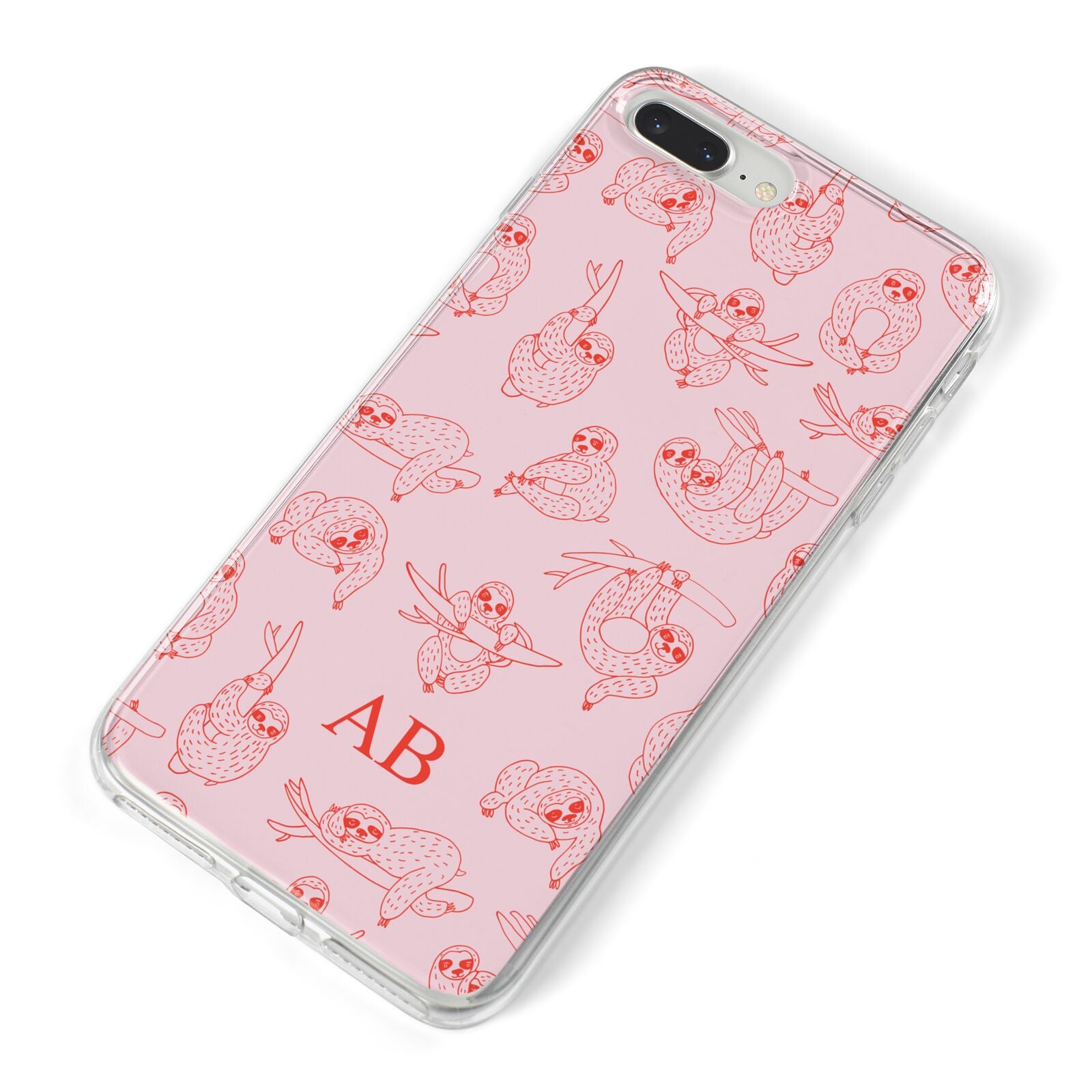 Customised Sloth iPhone 8 Plus Bumper Case on Silver iPhone Alternative Image