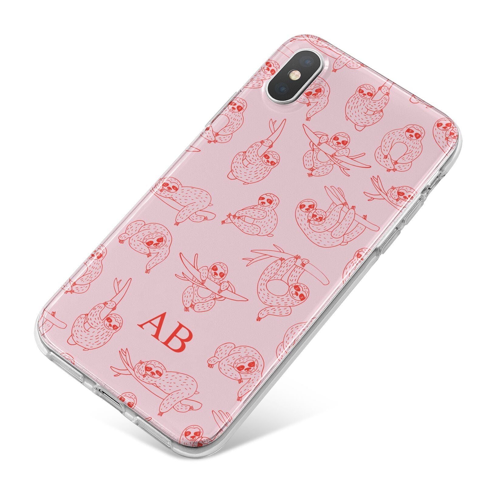 Customised Sloth iPhone X Bumper Case on Silver iPhone