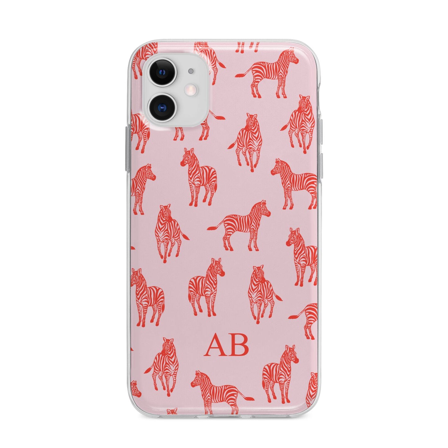 Customised Zebra Apple iPhone 11 in White with Bumper Case