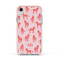 Customised Zebra Apple iPhone XR Impact Case Pink Edge on Silver Phone