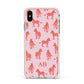 Customised Zebra Apple iPhone Xs Max Impact Case Pink Edge on Silver Phone
