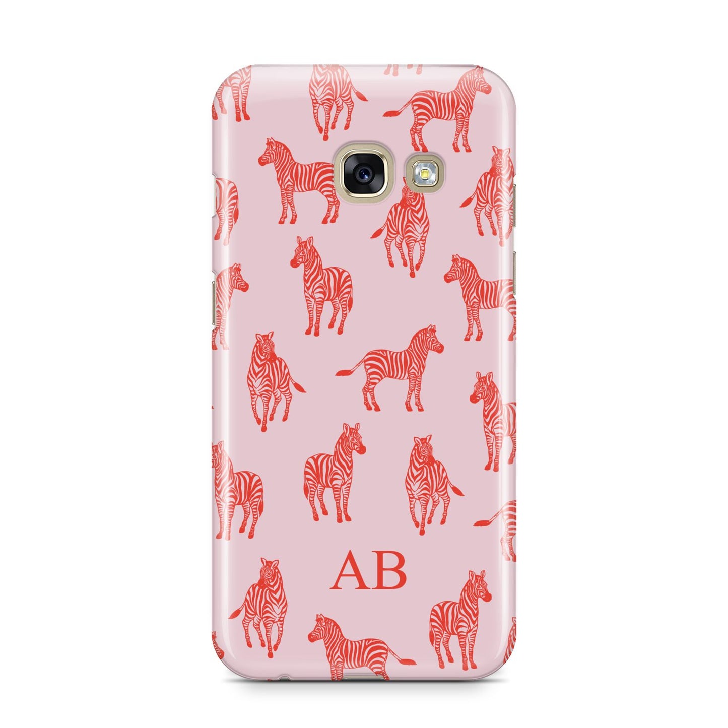 Customised Zebra Samsung Galaxy A3 2017 Case on gold phone