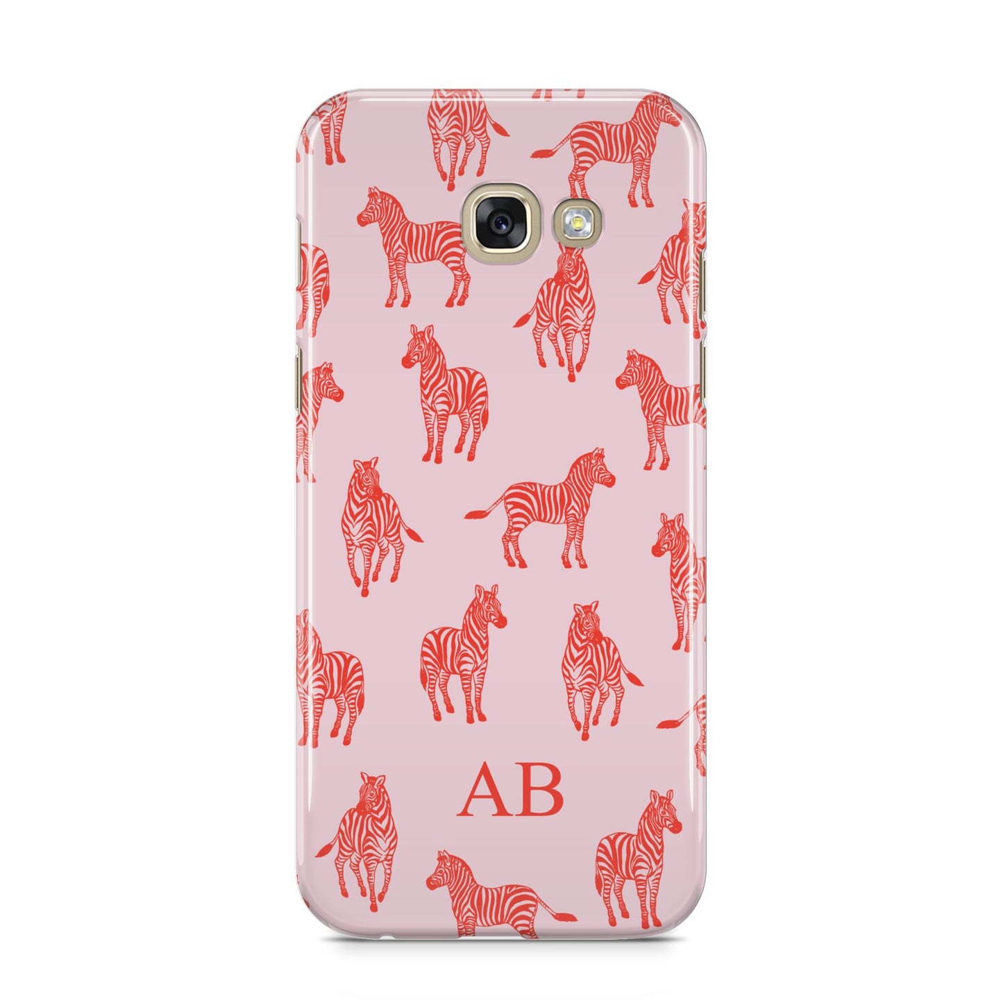 Customised Zebra Samsung Galaxy A5 2017 Case on gold phone