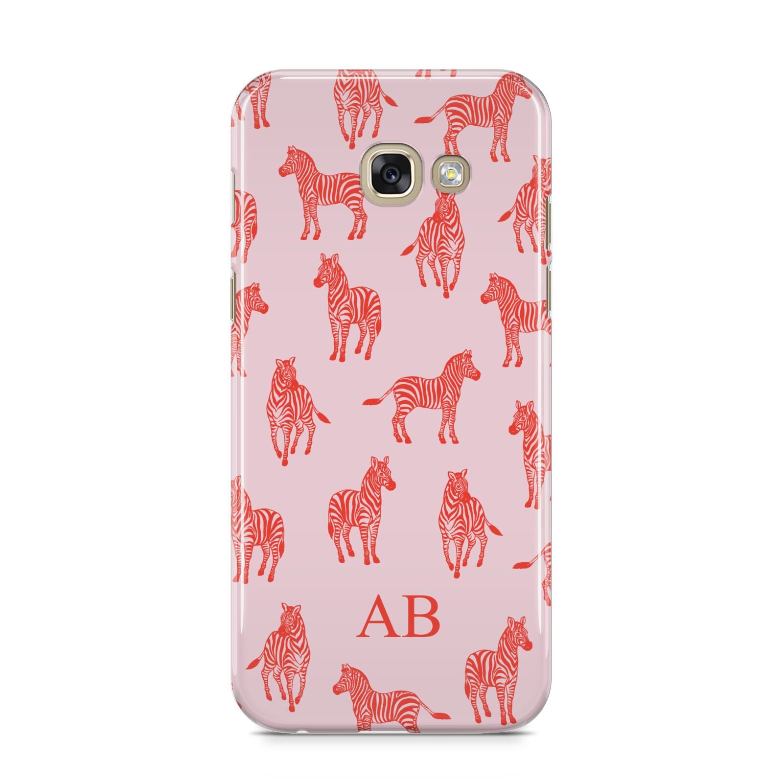 Customised Zebra Samsung Galaxy A5 2017 Case on gold phone