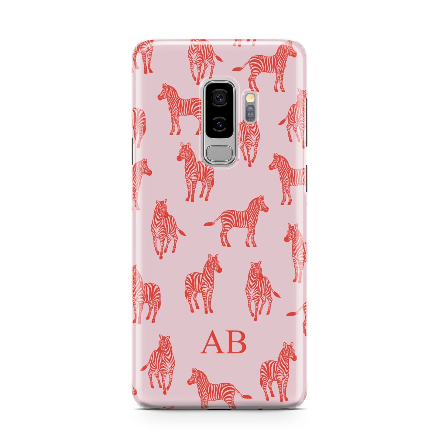 Customised Zebra Samsung Galaxy S9 Plus Case on Silver phone