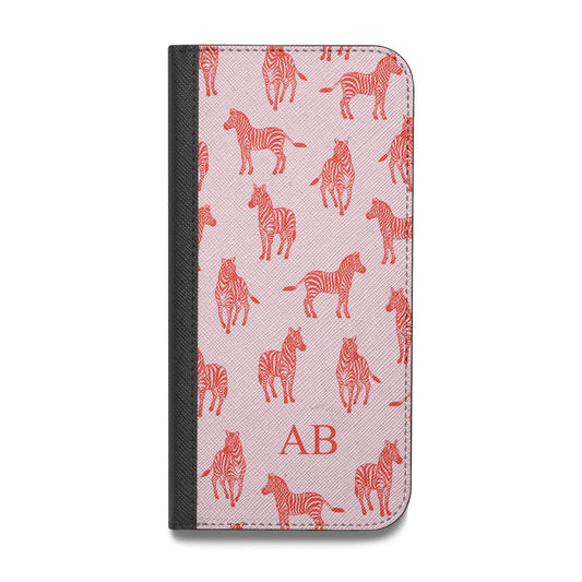 Customised Zebra Vegan Leather Flip Samsung Case