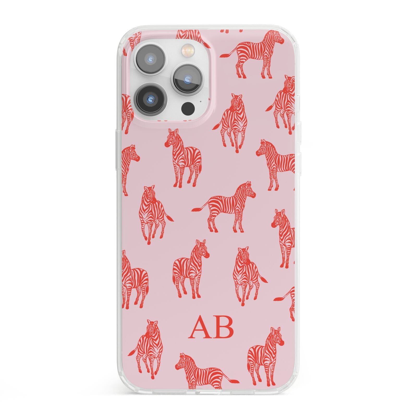 Customised Zebra iPhone 13 Pro Max Clear Bumper Case