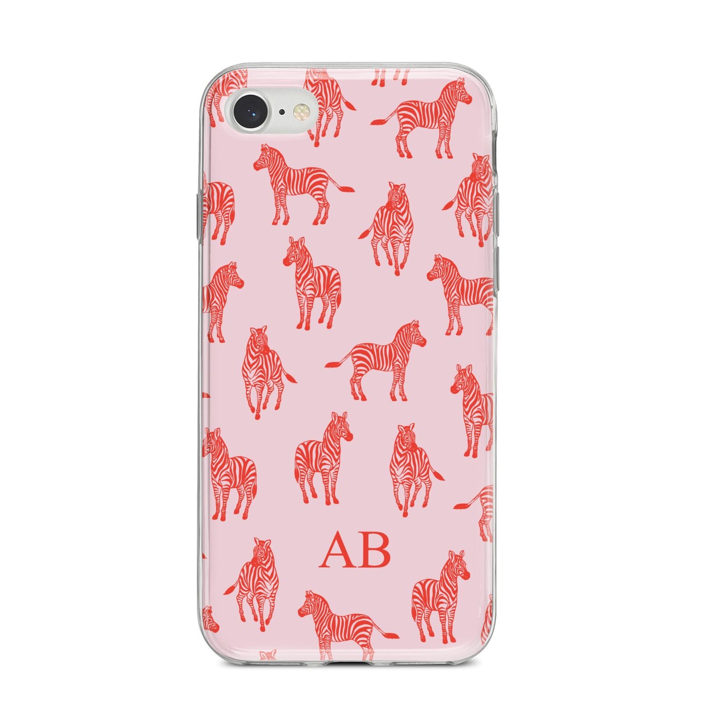 Customised Zebra iPhone 8 Bumper Case on Silver iPhone