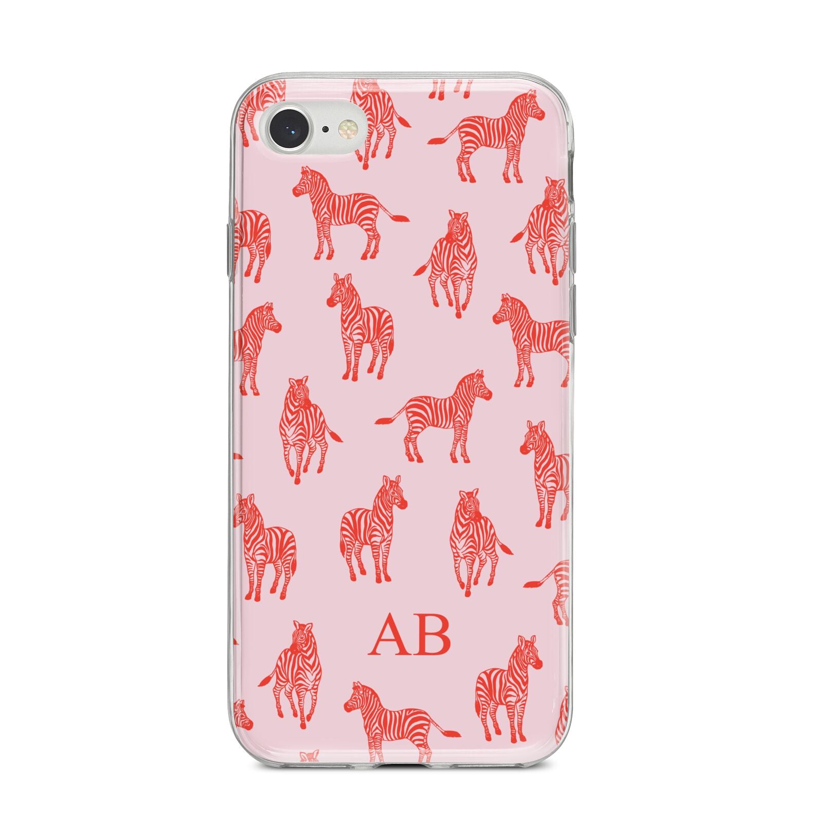Customised Zebra iPhone 8 Bumper Case on Silver iPhone