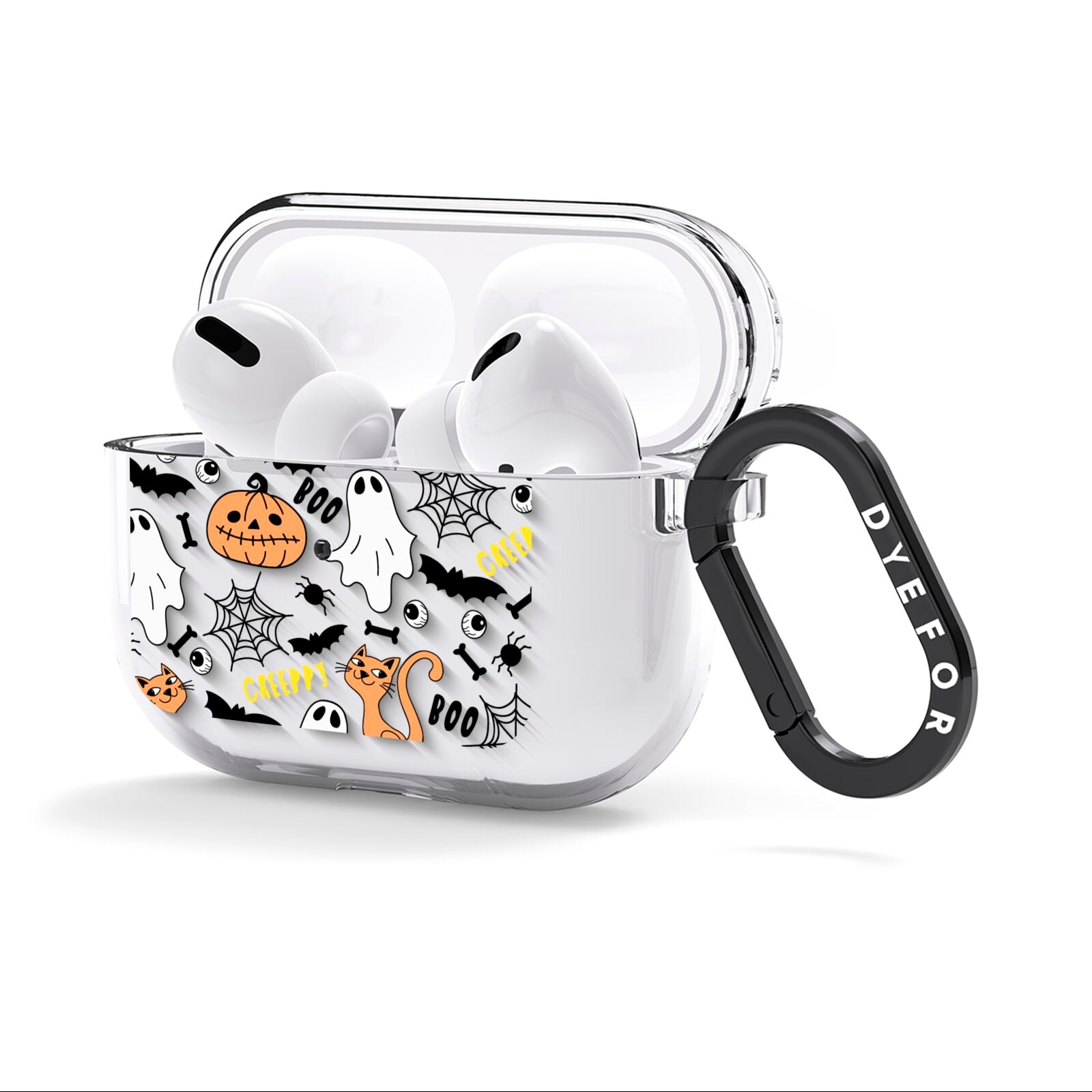 Cute Colourful Halloween AirPods Clear Case 3rd Gen Side Image