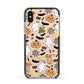 Cute Colourful Halloween Apple iPhone Xs Impact Case Black Edge on Gold Phone