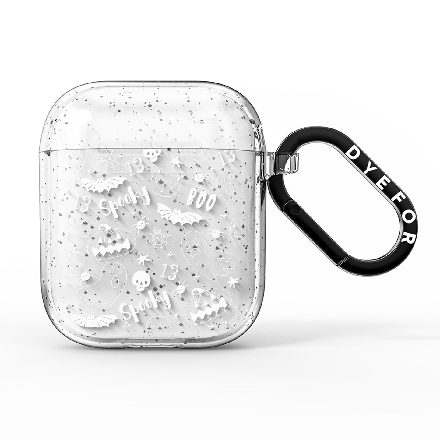 Cute Grey Halloween AirPods Glitter Case