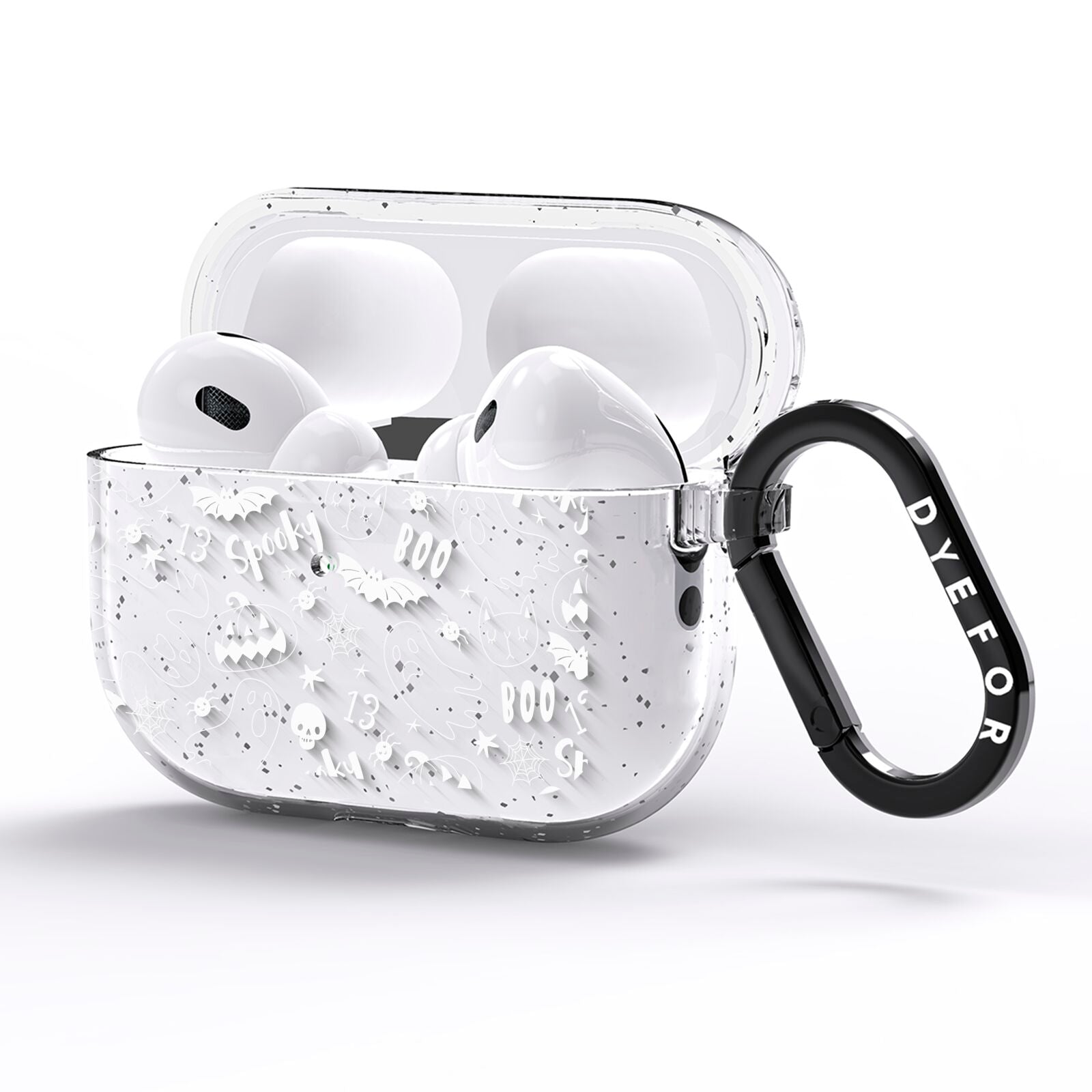 Cute Grey Halloween AirPods Pro Glitter Case Side Image