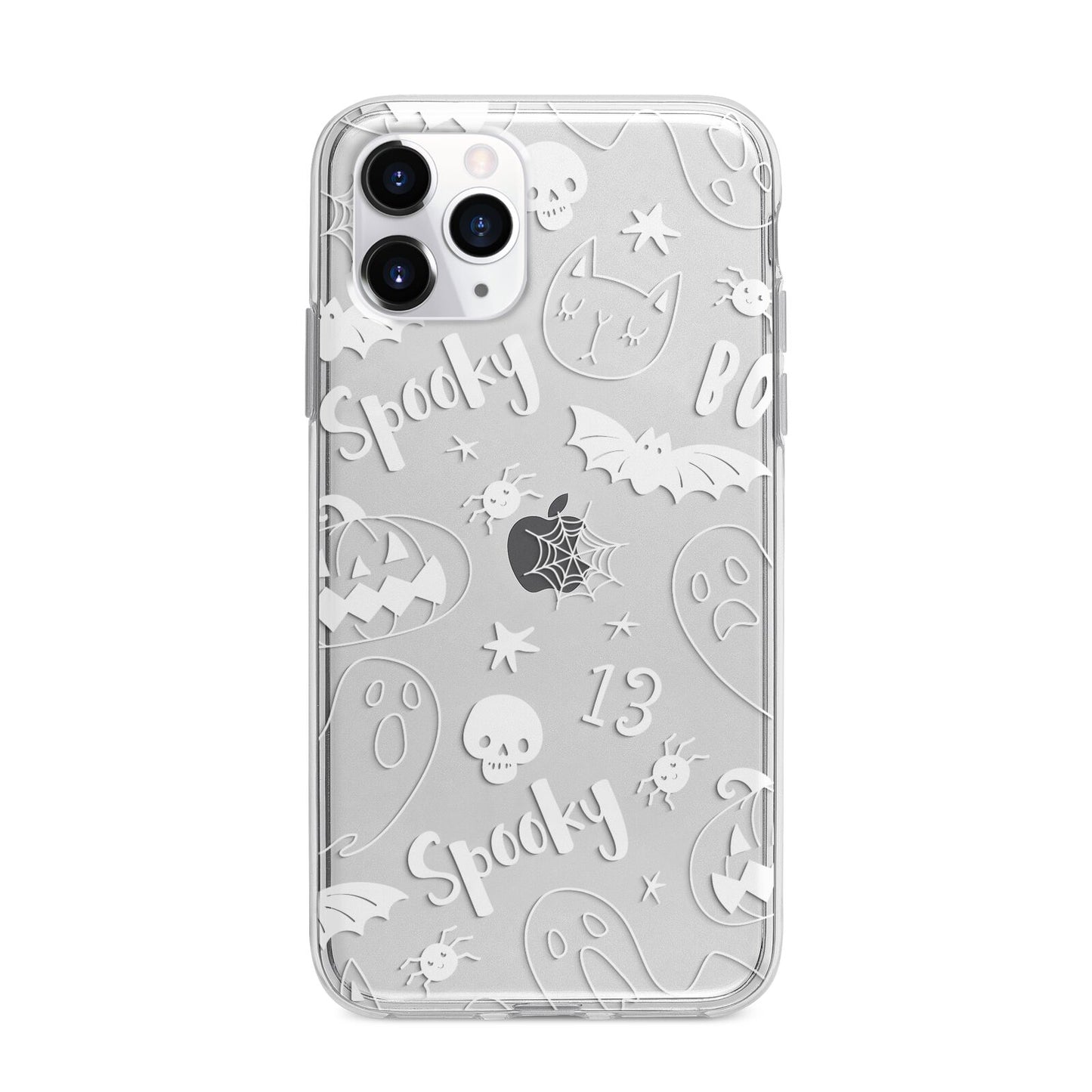 Cute Grey Halloween Apple iPhone 11 Pro Max in Silver with Bumper Case