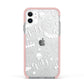 Cute Grey Halloween Apple iPhone 11 in White with Pink Impact Case
