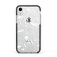 Cute Grey Halloween Apple iPhone XR Impact Case Black Edge on Silver Phone
