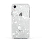 Cute Grey Halloween Apple iPhone XR Impact Case White Edge on Silver Phone