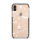 Cute Grey Halloween Apple iPhone Xs Impact Case Black Edge on Gold Phone