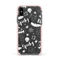 Cute Grey Halloween Apple iPhone Xs Impact Case Pink Edge on Black Phone