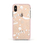 Cute Grey Halloween Apple iPhone Xs Impact Case Pink Edge on Gold Phone