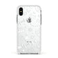 Cute Grey Halloween Apple iPhone Xs Impact Case White Edge on Silver Phone