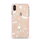 Cute Grey Halloween Apple iPhone Xs Max Impact Case Pink Edge on Gold Phone