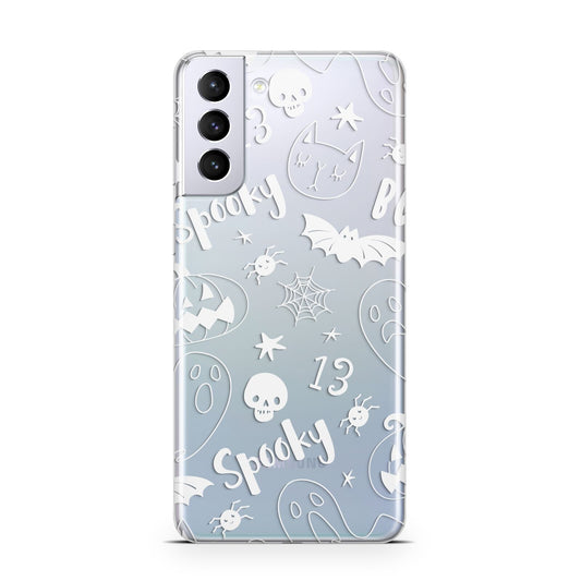 Cute Grey Halloween Samsung S21 Plus Phone Case