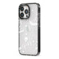 Cute Grey Halloween iPhone 13 Pro Black Impact Case Side Angle on Silver phone