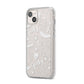 Cute Grey Halloween iPhone 14 Plus Clear Tough Case Starlight Angled Image