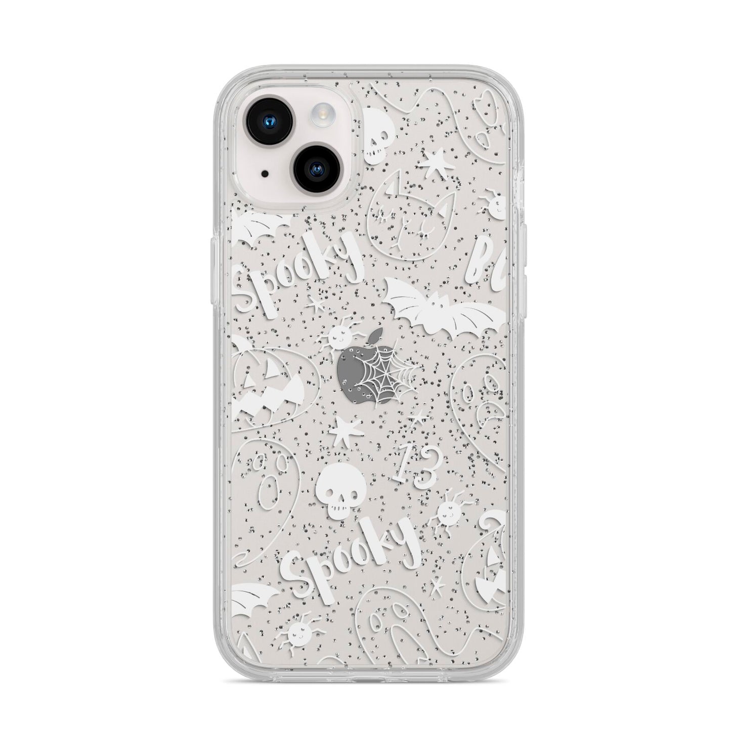 Cute Grey Halloween iPhone 14 Plus Glitter Tough Case Starlight