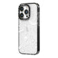 Cute Grey Halloween iPhone 14 Pro Black Impact Case Side Angle on Silver phone