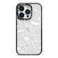 Cute Grey Halloween iPhone 14 Pro Black Impact Case on Silver phone