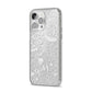 Cute Grey Halloween iPhone 14 Pro Max Glitter Tough Case Silver Angled Image