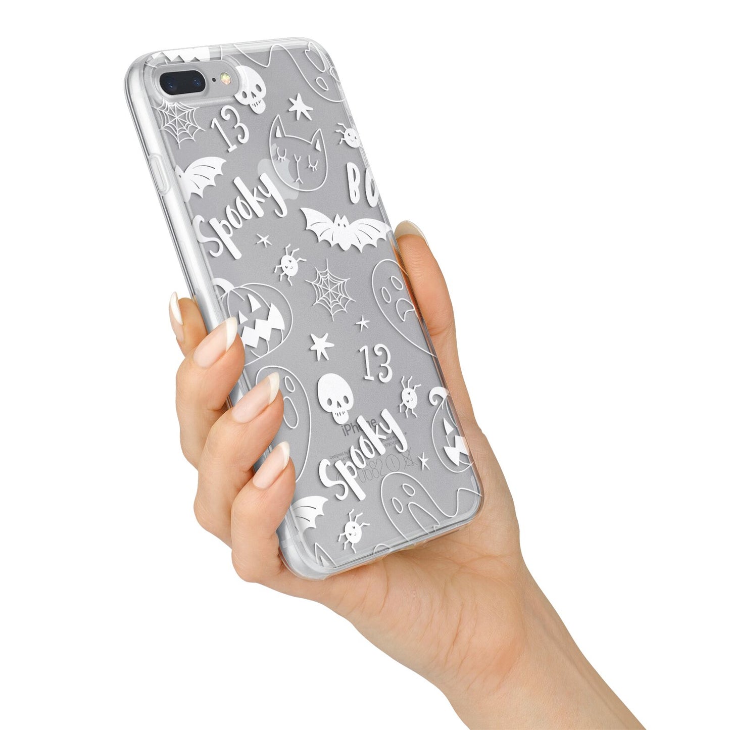 Cute Grey Halloween iPhone 7 Plus Bumper Case on Silver iPhone Alternative Image