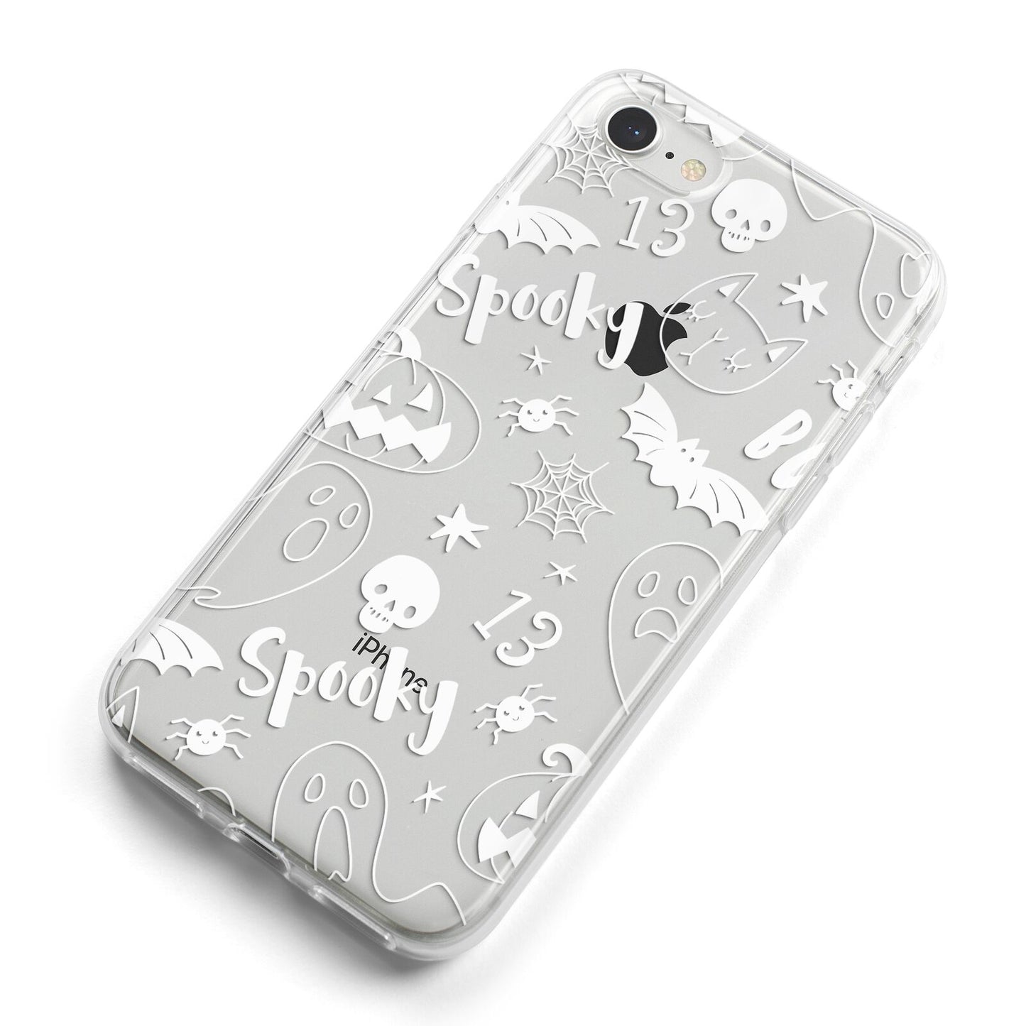 Cute Grey Halloween iPhone 8 Bumper Case on Silver iPhone Alternative Image