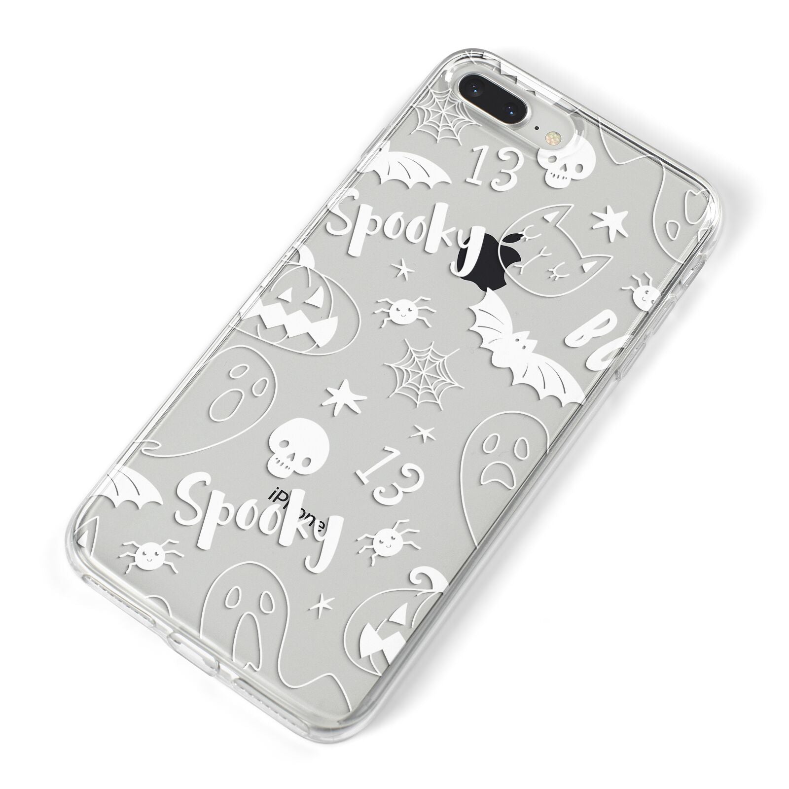 Cute Grey Halloween iPhone 8 Plus Bumper Case on Silver iPhone Alternative Image