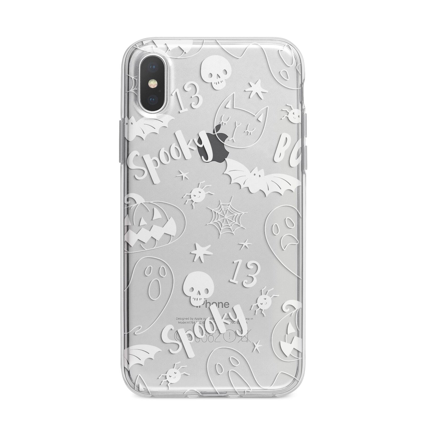 Cute Grey Halloween iPhone X Bumper Case on Silver iPhone Alternative Image 1