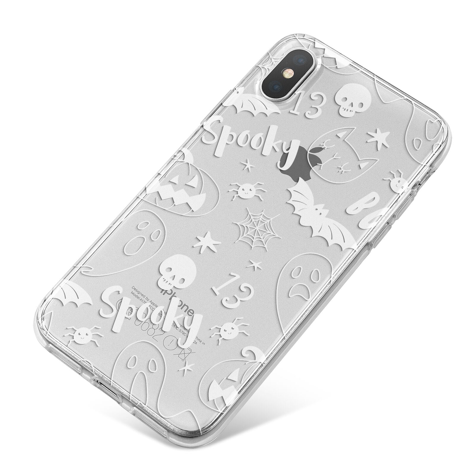 Cute Grey Halloween iPhone X Bumper Case on Silver iPhone