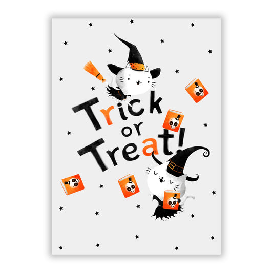 Cute Halloween Cats A5 Flat Greetings Card