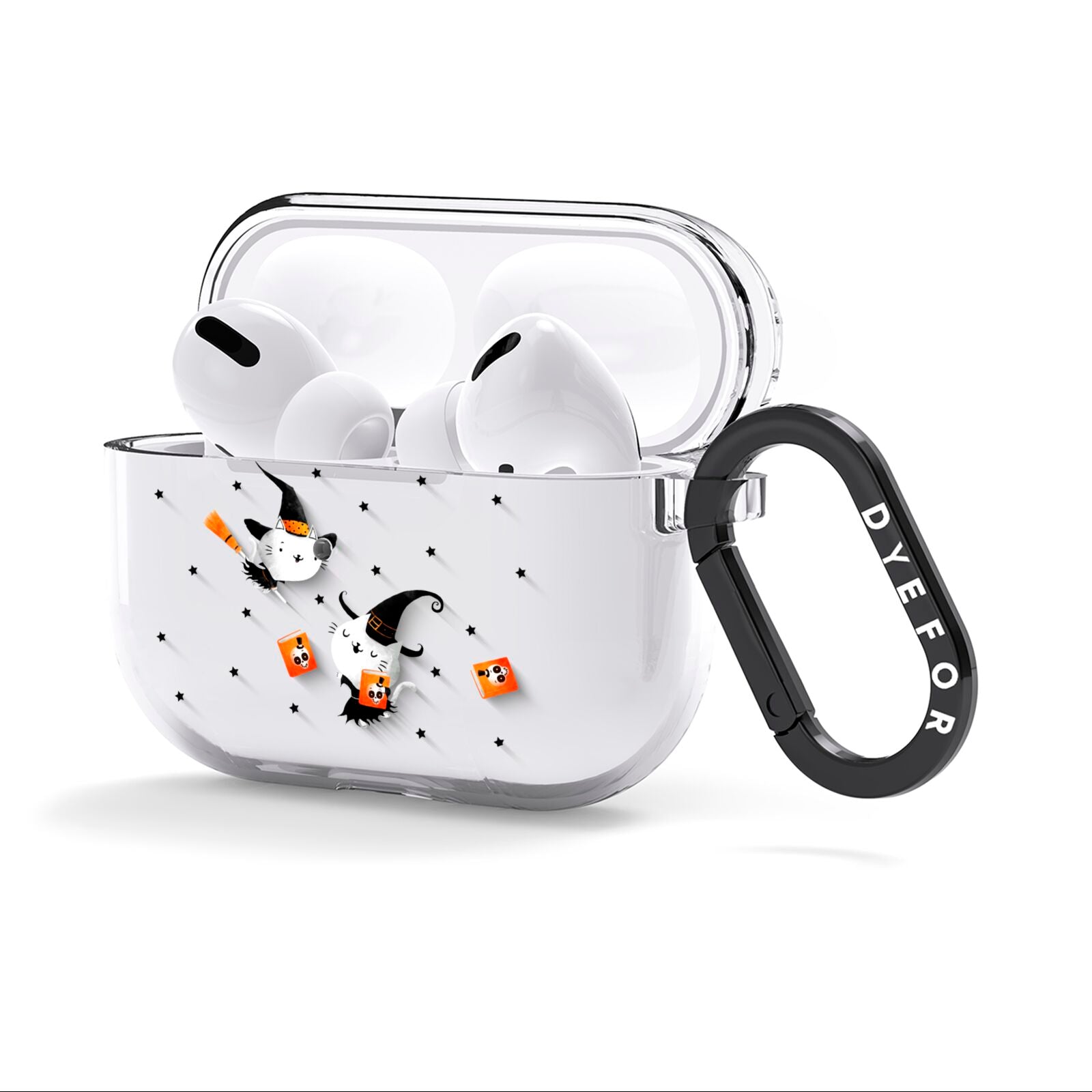 Cute Halloween Cats AirPods Clear Case 3rd Gen Side Image