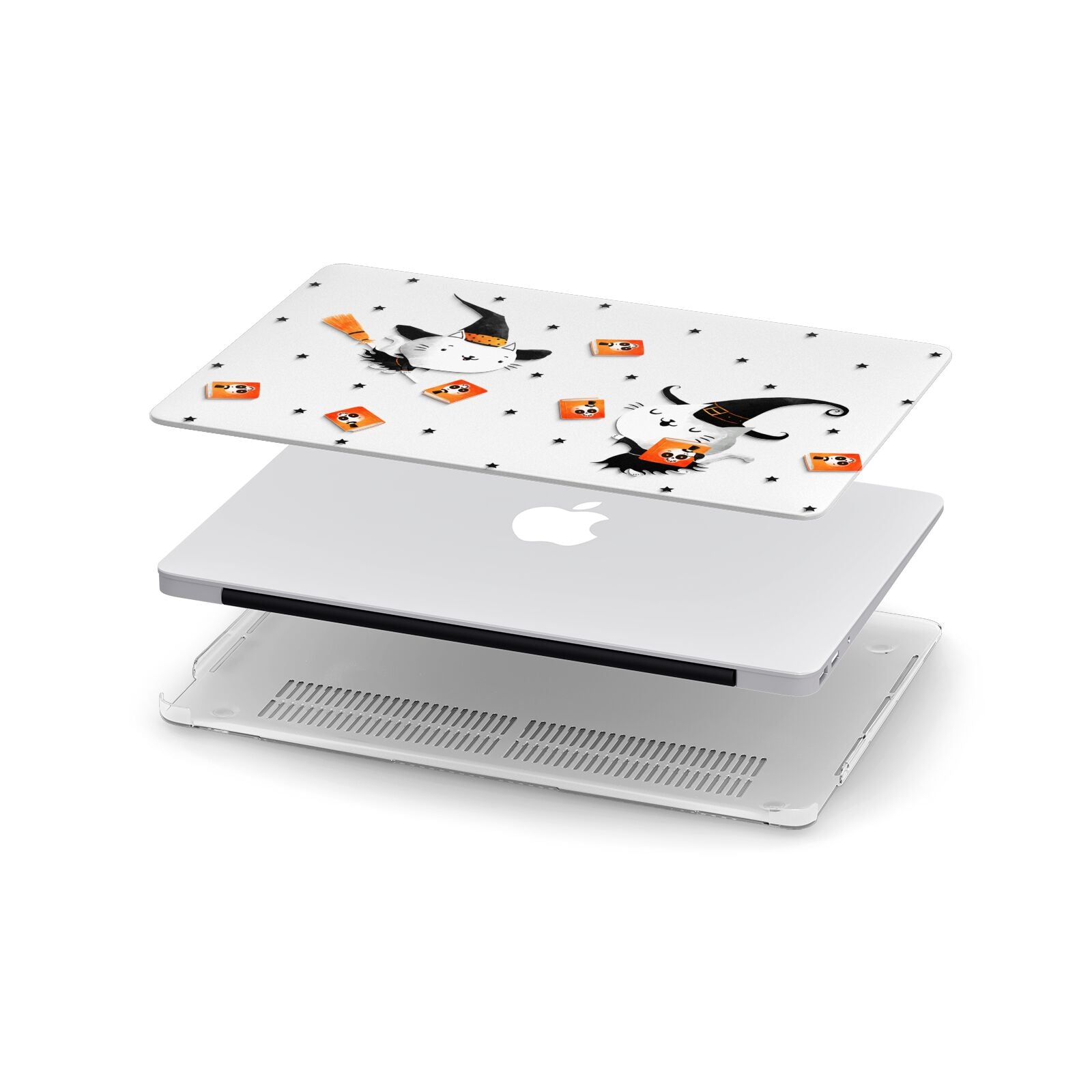 Cute Halloween Cats Apple MacBook Case in Detail