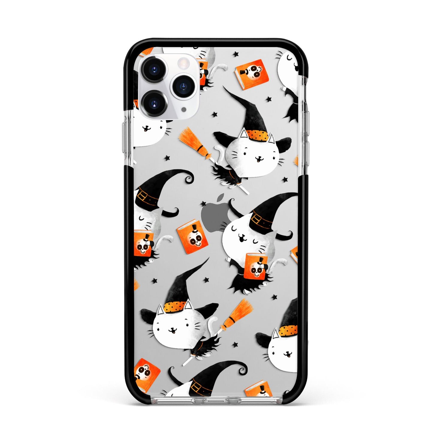 Cute Halloween Cats Apple iPhone 11 Pro Max in Silver with Black Impact Case