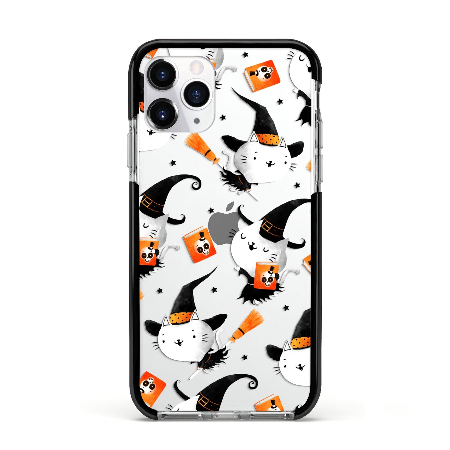 Cute Halloween Cats Apple iPhone 11 Pro in Silver with Black Impact Case