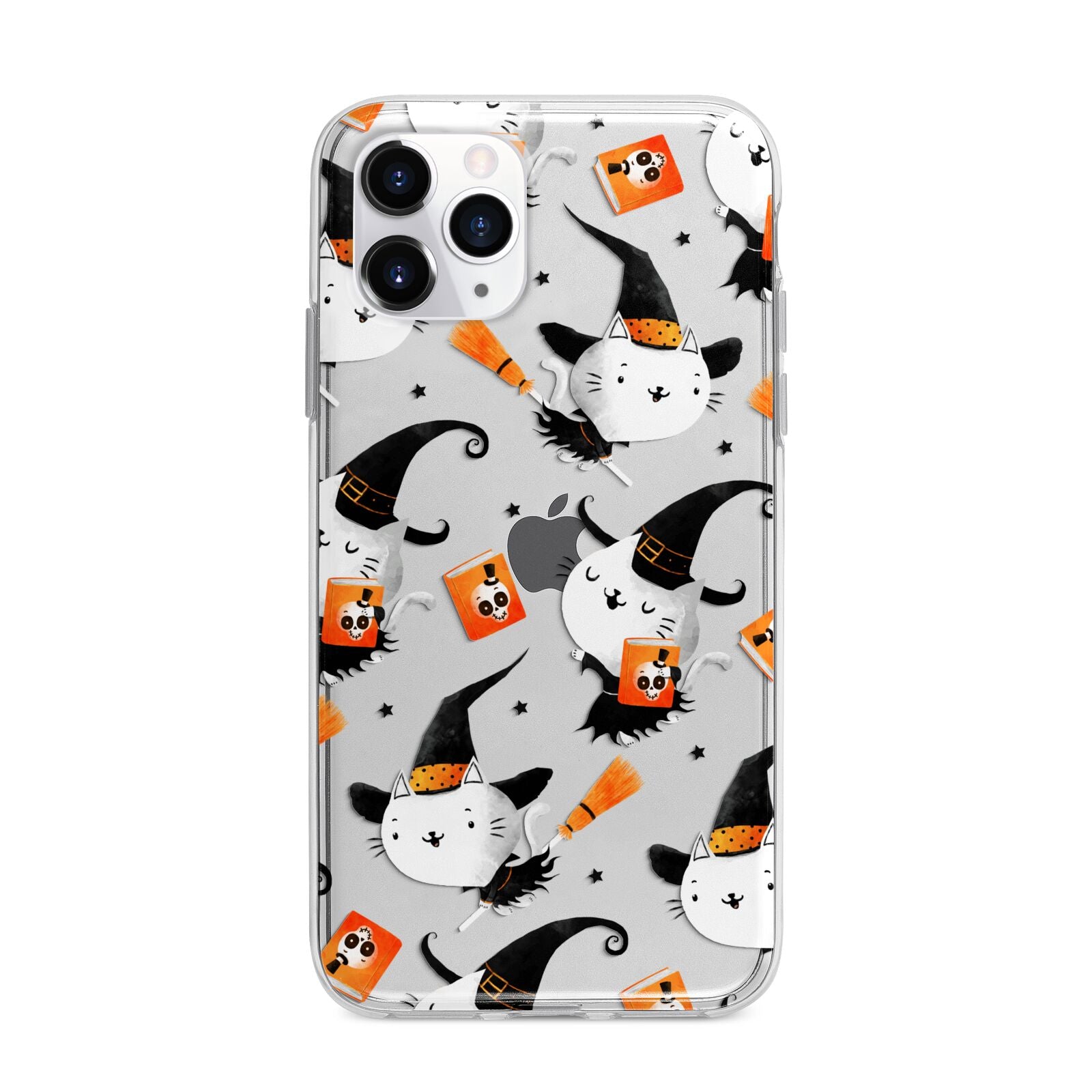 Cute Halloween Cats Apple iPhone 11 Pro in Silver with Bumper Case