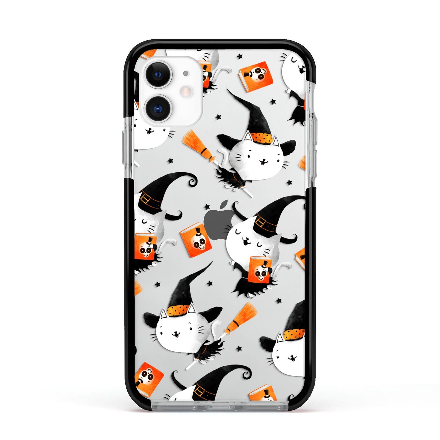 Cute Halloween Cats Apple iPhone 11 in White with Black Impact Case